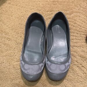 Coach Women's Gray Patterned Flats